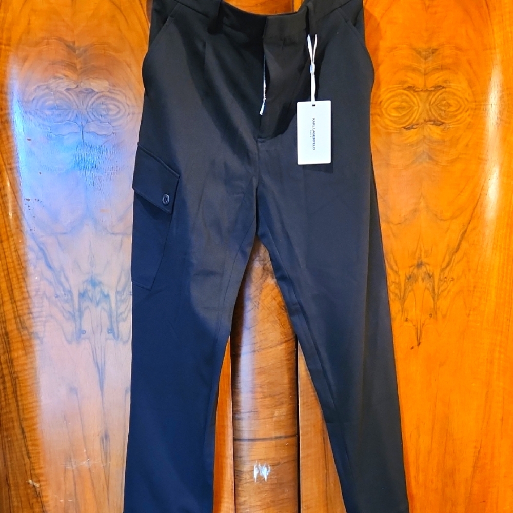 Karl Lagerfeld Black Stretch Cargo Pant Size 36